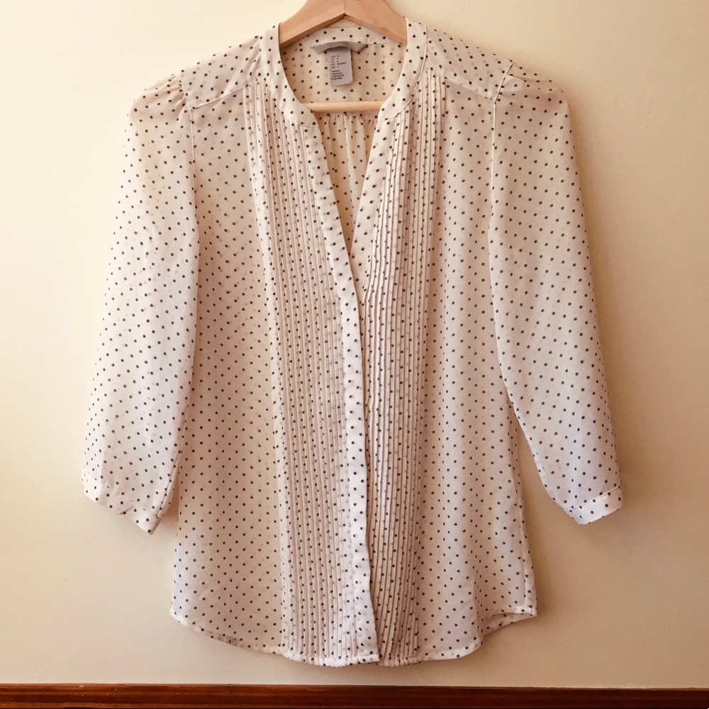 H&M sheer polka dot blouse